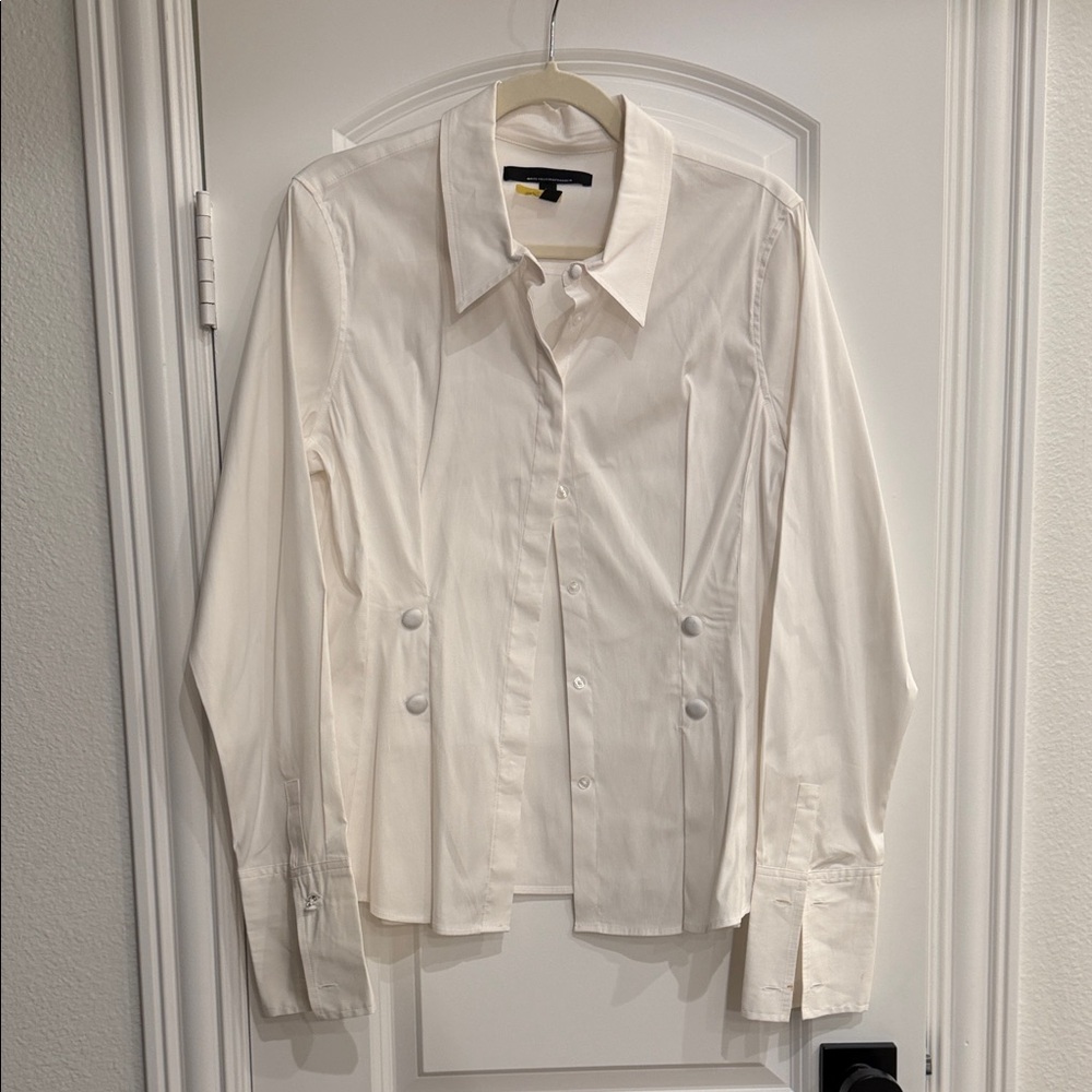 White House Black Market Cream Blouse